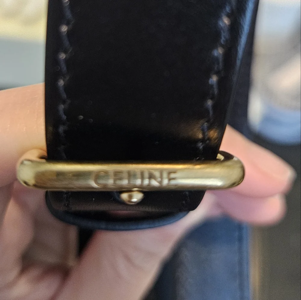 CELINE Black Maillon Triomphe Bucket Bag - Picture 7 of 9